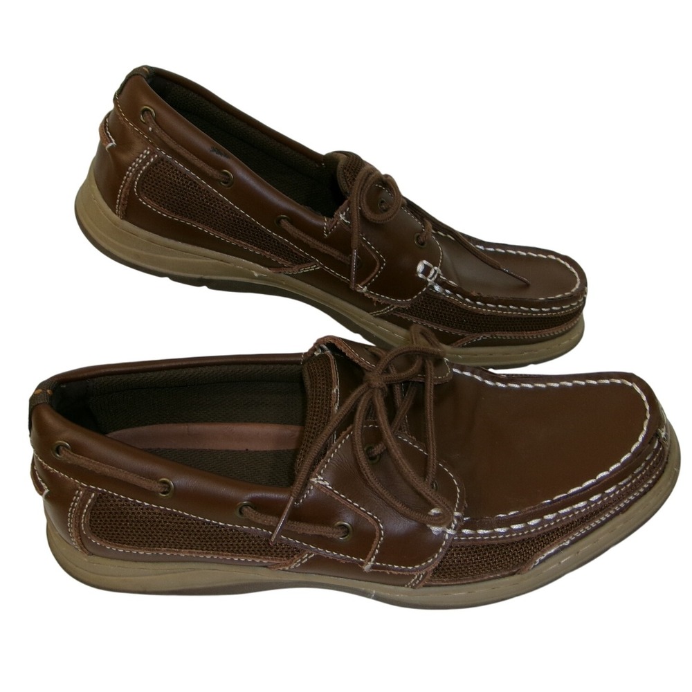 World Wide Sportsman Brown Leather Lace Up Men's Boat Shoes US 12